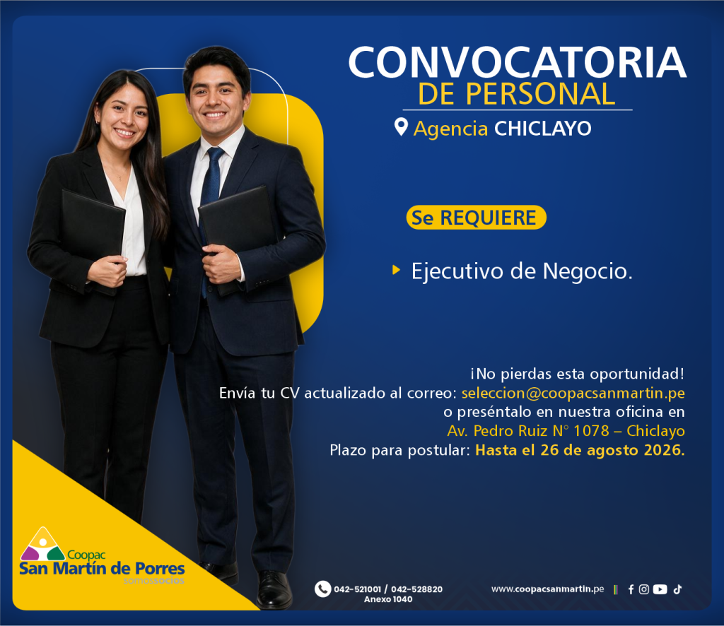 CONVOCATORIA DE PERSONAL N° 019-2026-JGTH-CACSMP
